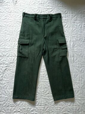 Vintage 80s Woolrich Malone Forest Green Wool Cargo Pants Men 38 Hunting 40x28.5
